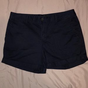 Navy Blue Banana Republic Cuffed Chino Shorts